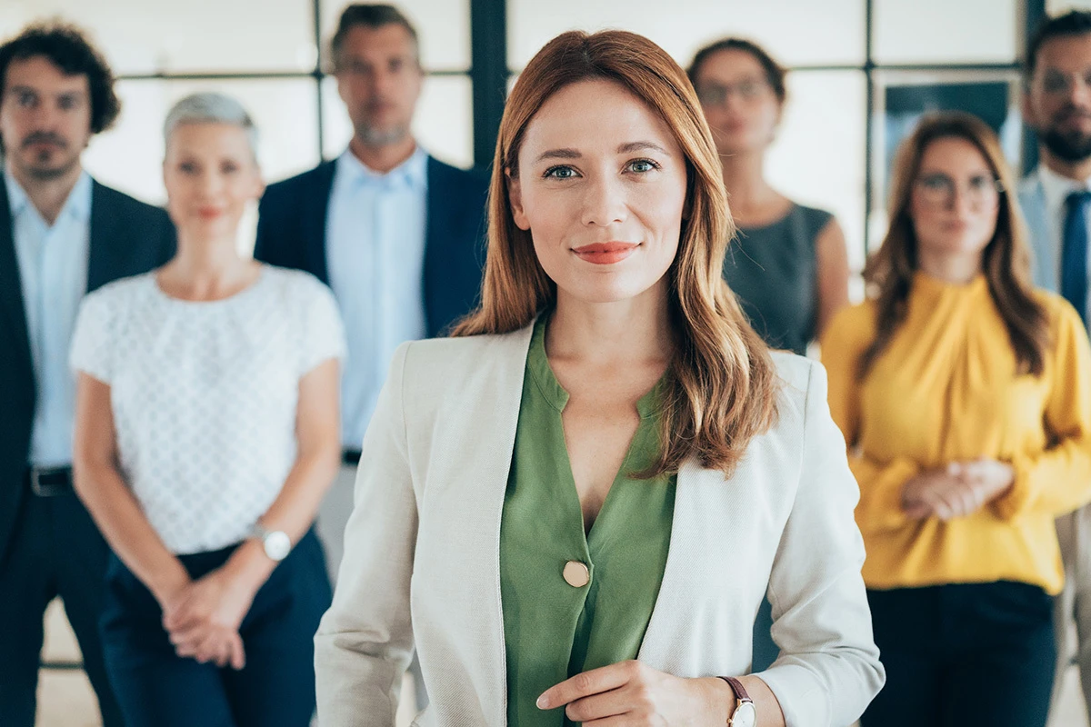 Mid-level manager leading a workplace team