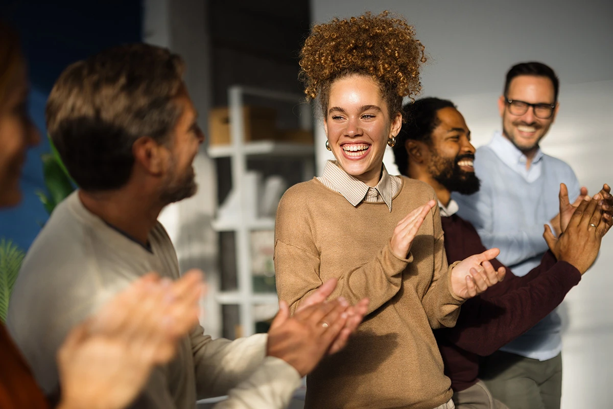 Supervisor motivating and engaging employees